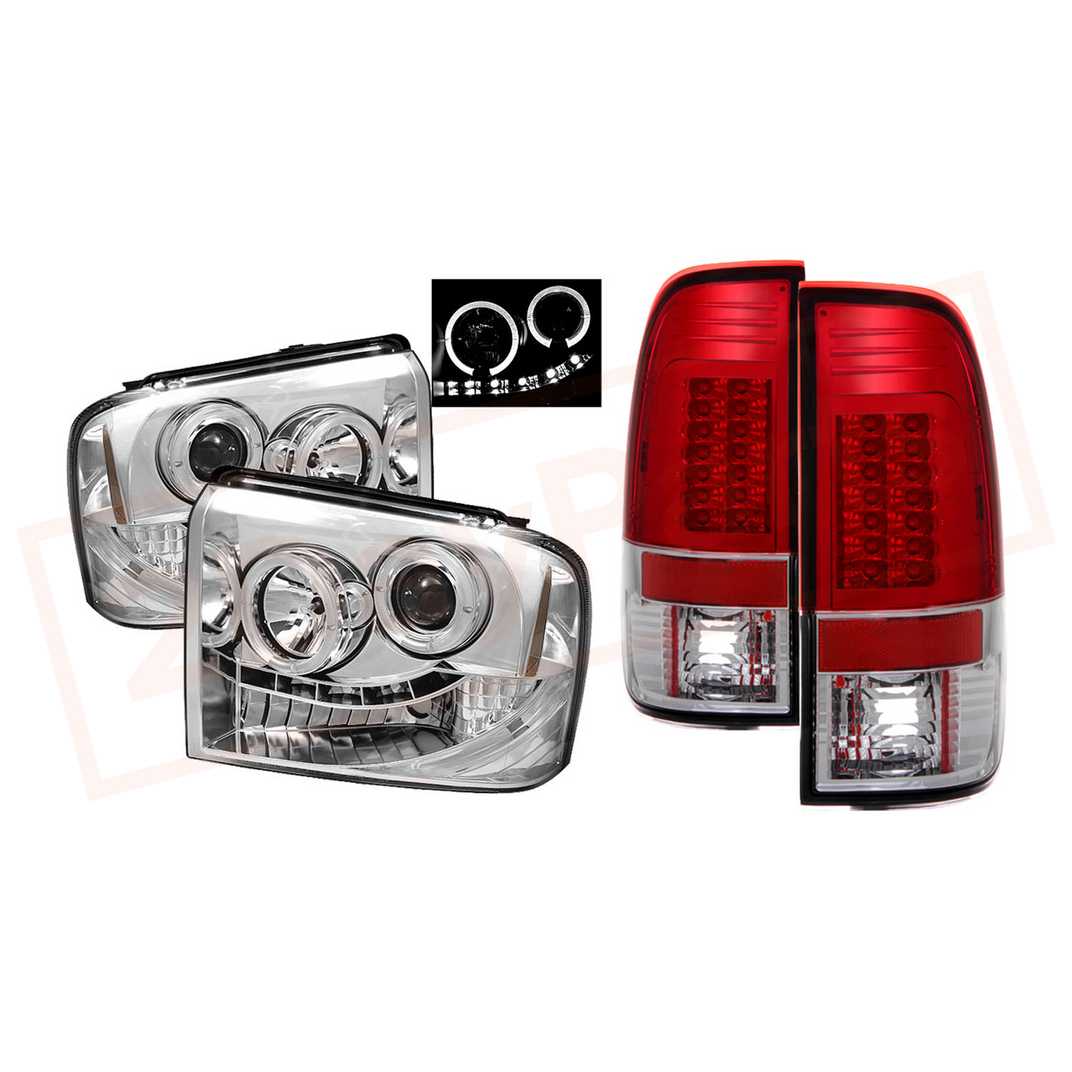 Image Spyder HaloLED Headlights  & LED Tail Lights Ver.2 for Ford F250/350/450 05-07 part in Headlight & Tail Light Covers category