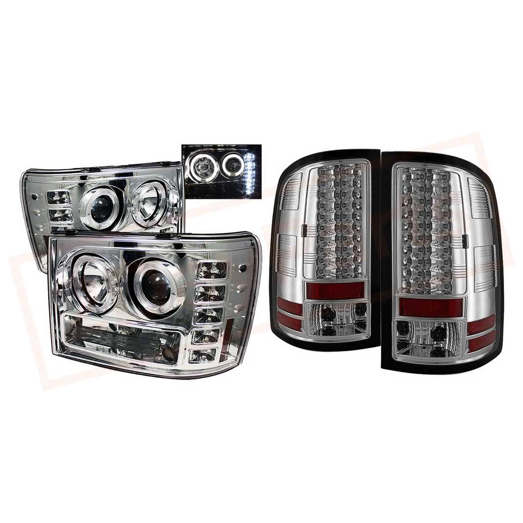 Image Spyder HaloLED Headlights & TailLights Chrm GMC Sierra 1500 07-13, 2500HD/3500HD part in Headlight & Tail Light Covers category