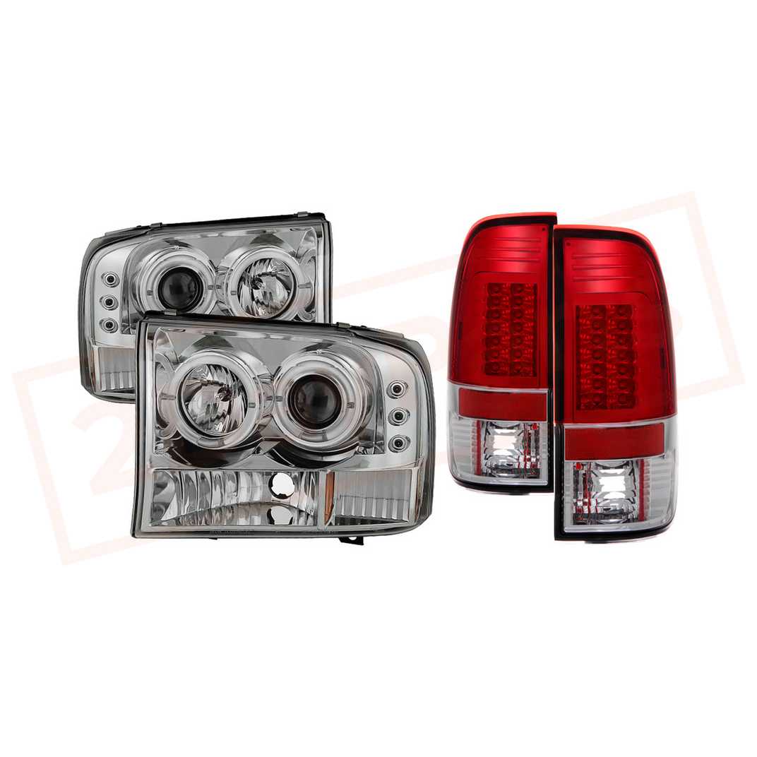 Image Spyder LED Project Headlights Chrm & LED Tail Lights Ver.2 for Ford F250 99-04 part in Headlight & Tail Light Covers category