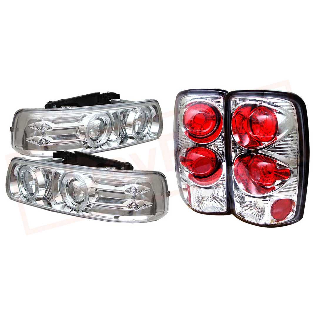 Image Spyder LED Projector Headlights&Tail Lights Chrm for Chevy Suburban/Tahoe 00-06 part in Headlight & Tail Light Covers category