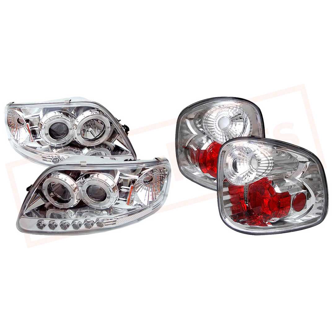 Image Spyder LED Projector Headlights& Tail Lights Chrm for Ford F150 Flareside 97-03 part in Headlight & Tail Light Covers category