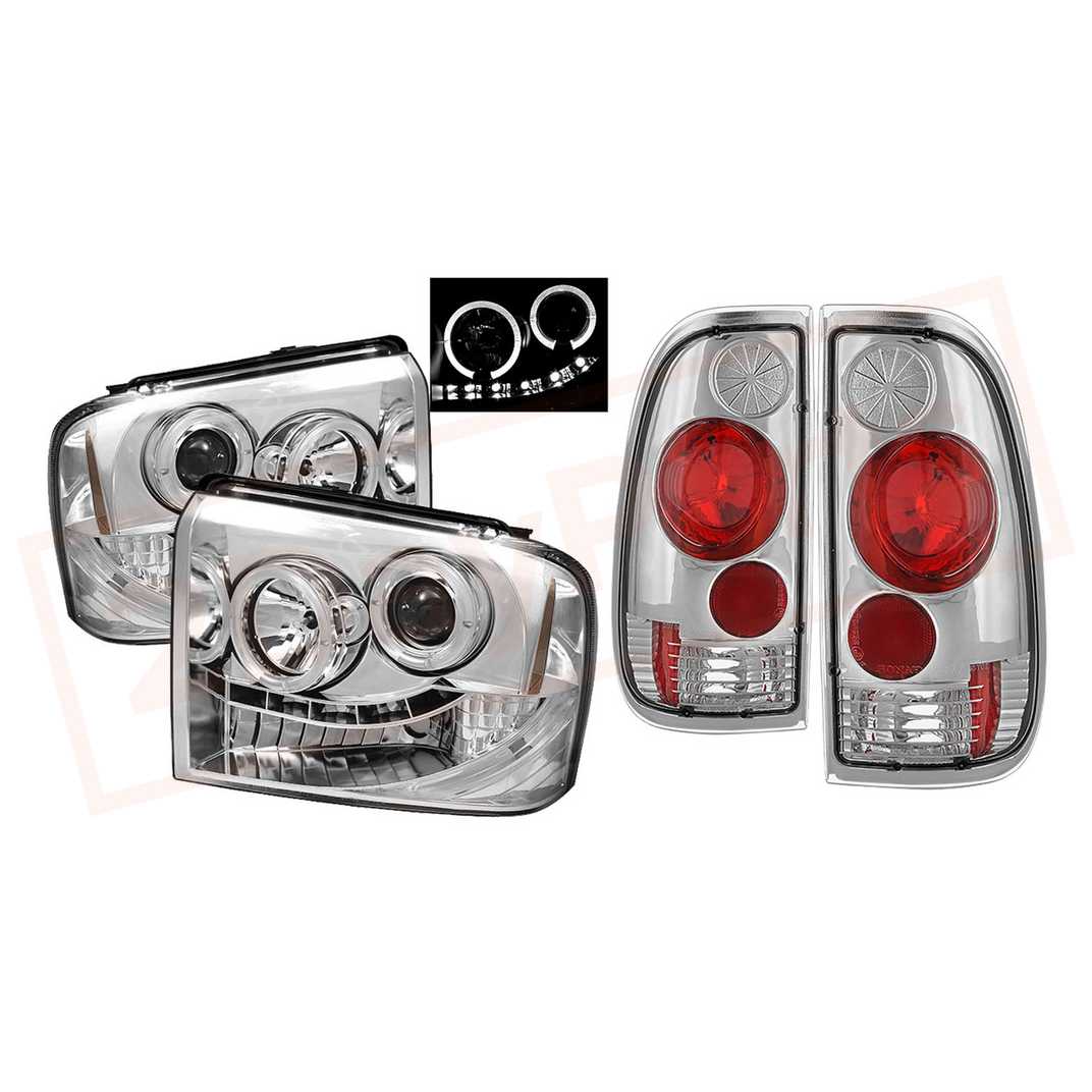 Image Spyder LED Projector Headlights &Tail Lights Chrm for Ford F250/350/450 05-07 part in Headlight & Tail Light Covers category