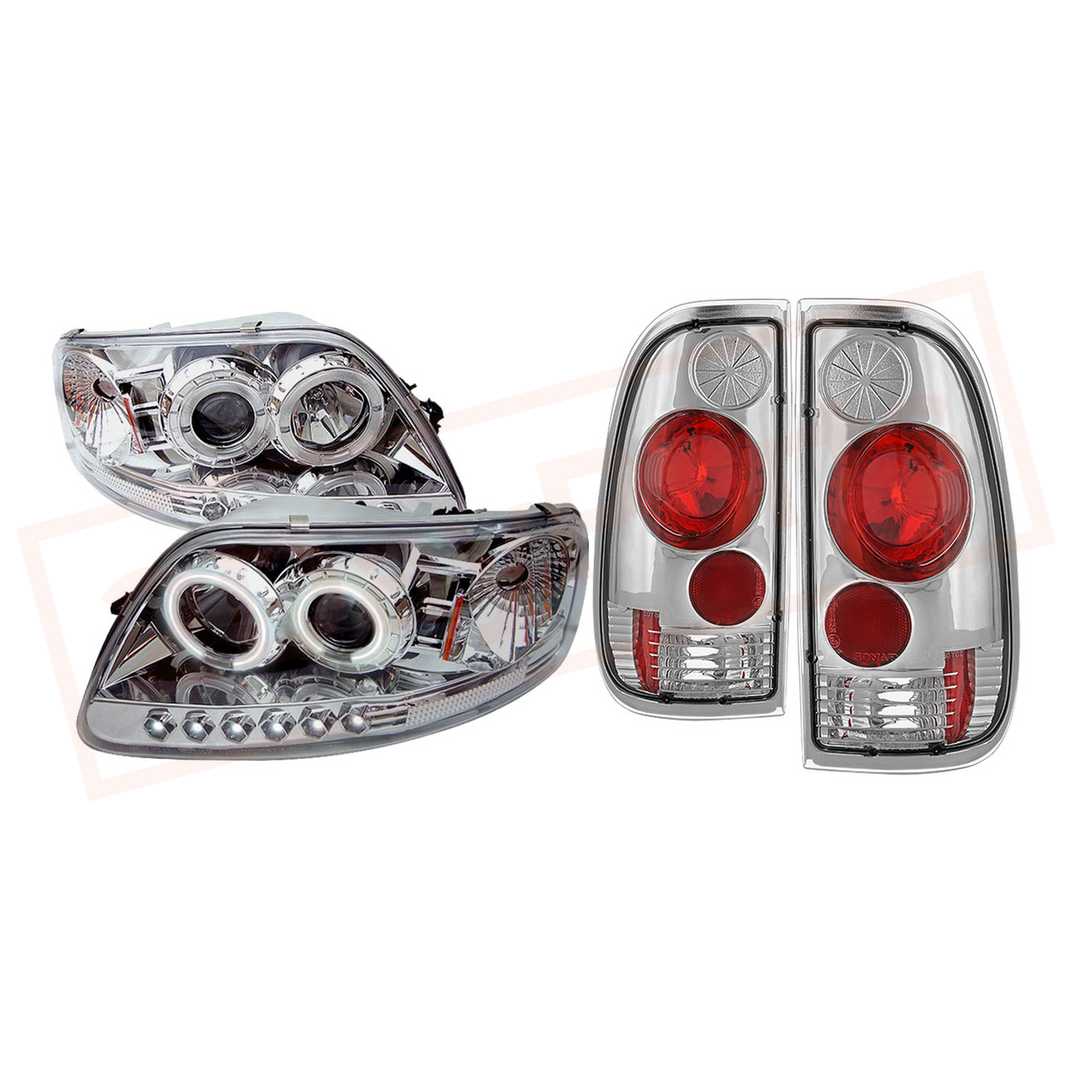 Image Spyder Projector Headlights & Tail Lights Chrm for Ford F150 Styleside 97-03 part in Headlight & Tail Light Covers category
